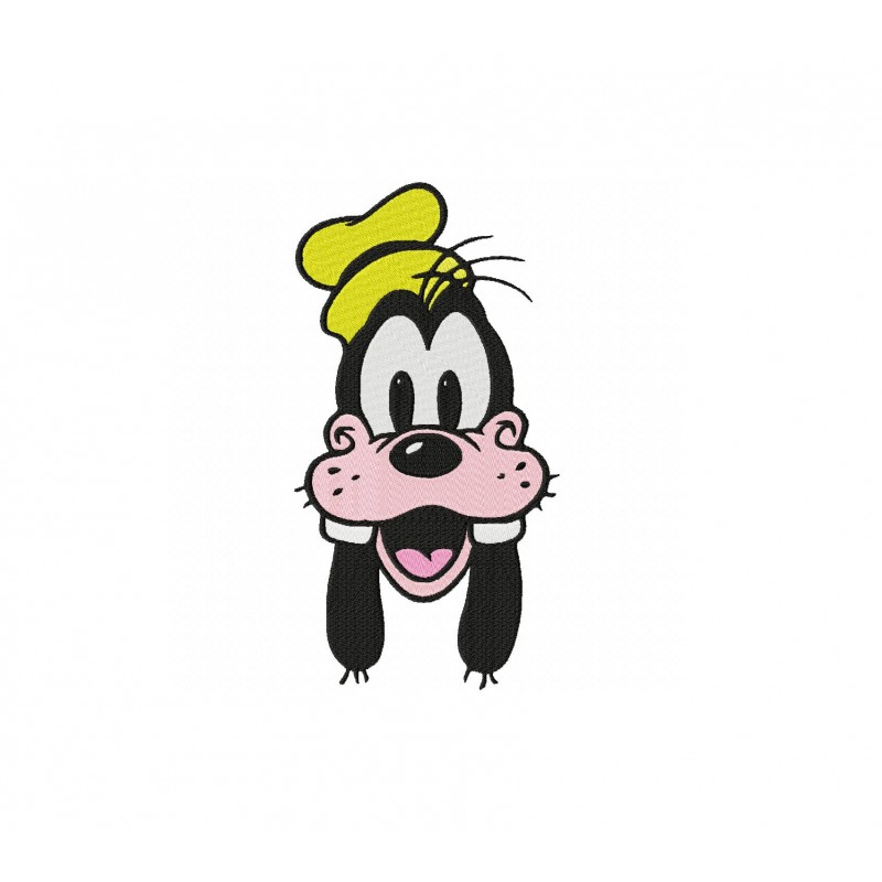Goofy Face Embroidery Design