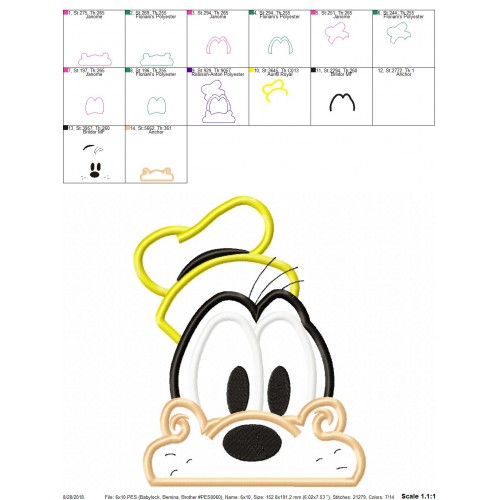 Goofy Peeker Applique Design