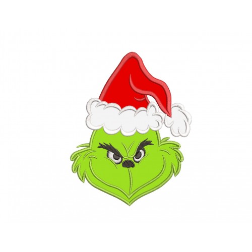 Grinch Christmas Face Applique Design