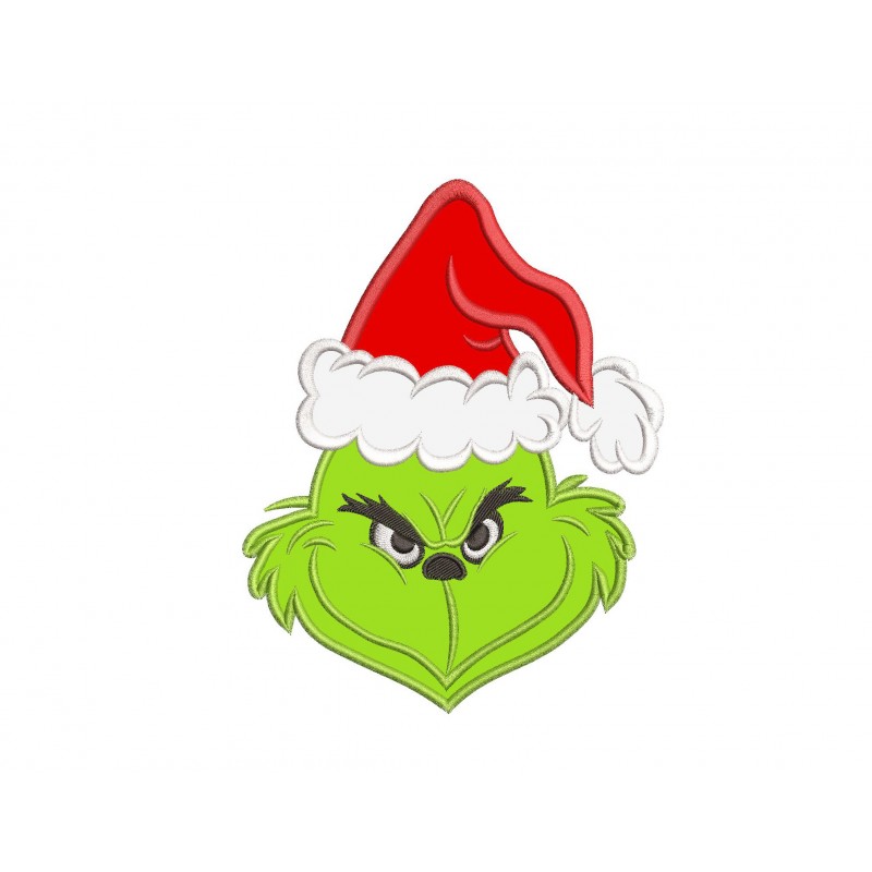 Grinch Christmas Face Applique Design