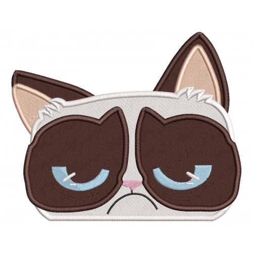 Grumpy Cat Peeker Embroidery Design Embr