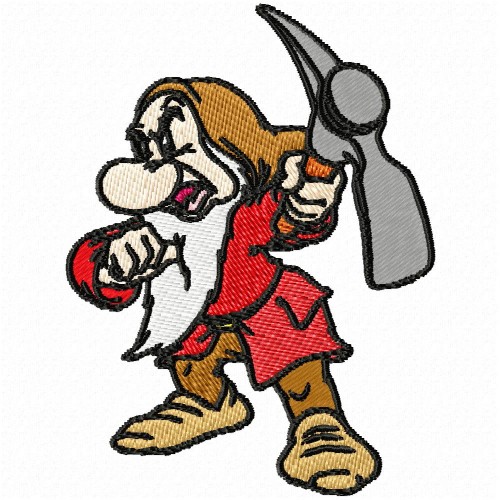 Grumpy Pick Axe Embroidery Design