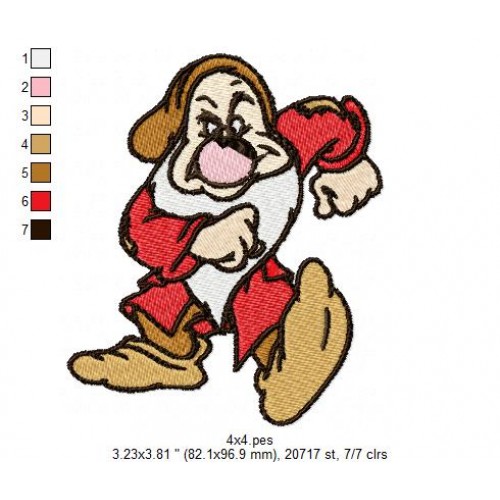 Grumpy the Seven Dwarfs Embroidery Design