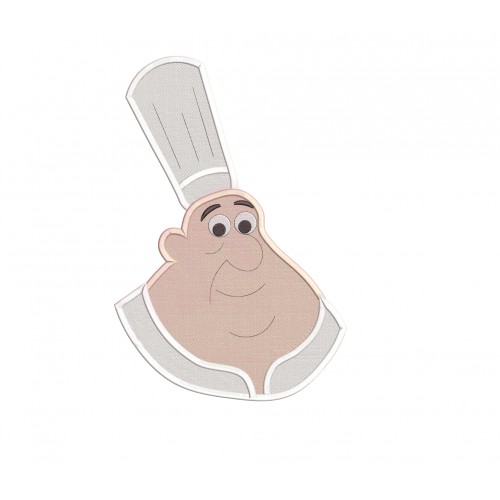 Gusteau Head Ratatouille Filled Embroidery Design