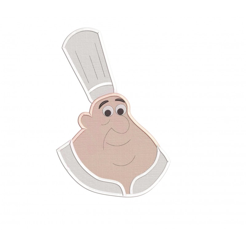 Gusteau Head Ratatouille Filled Embroidery Design