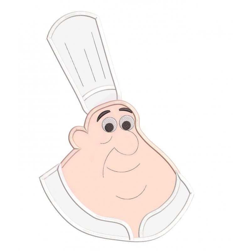 Gusteau The Chef Head Applique Design