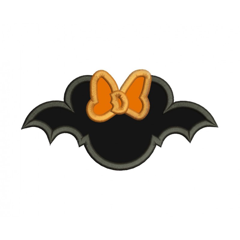 Halloween Bat Minnie Mouse Applique Design