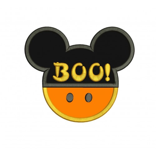 Halloween Boo Mickey Mouse Applique Design