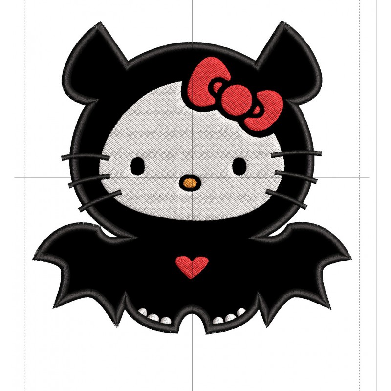 Halloween Kitty Applique Design Embr