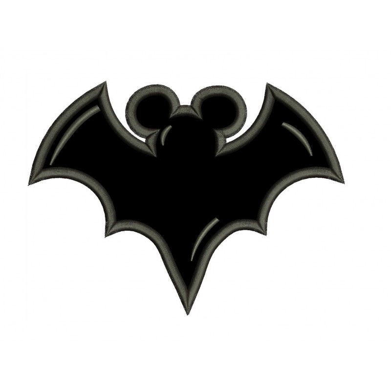 Halloween Mickey Mouse Bat Applique Design