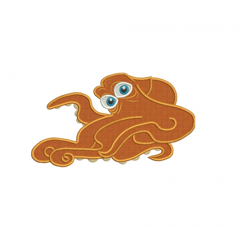 Hank the Octopus Finding Dory Embroidery Design