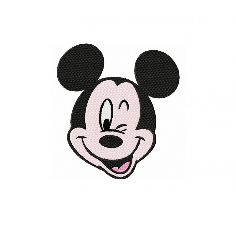 Happy Mickey Face Embroidery Design
