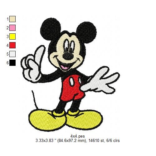 Happy and Cool Mickey Mouse Machine Embroidery Design