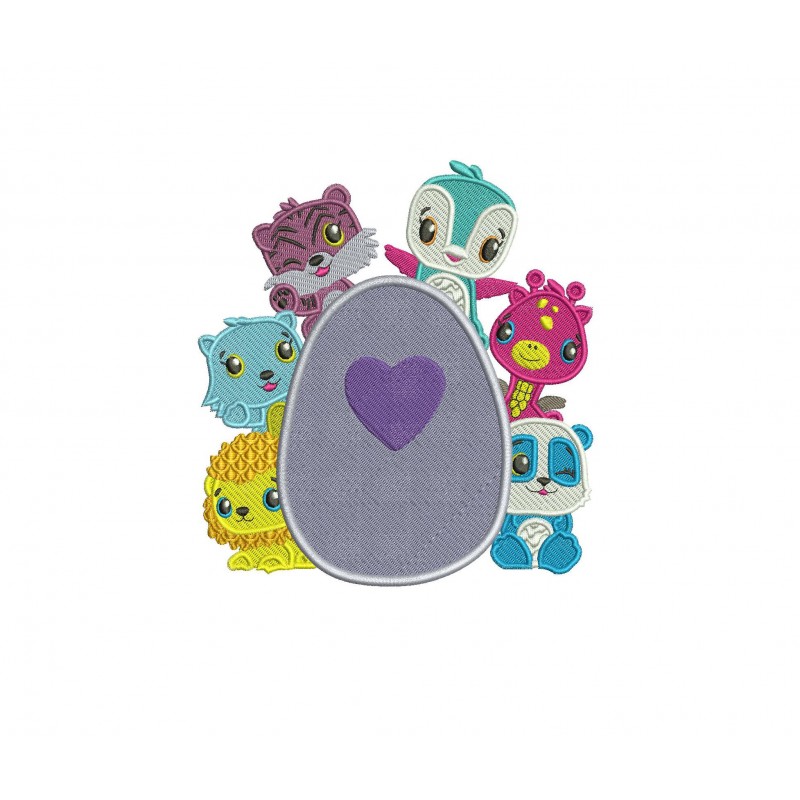 Hatchimal Filled Stitch Embroidery Design