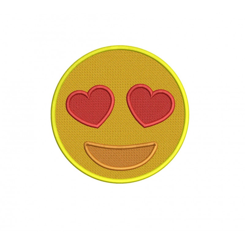 Heart Emoji Filled Stitch Embroidery Design