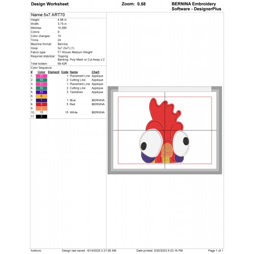 Hei hei Moana Peeker Applique Design Embr