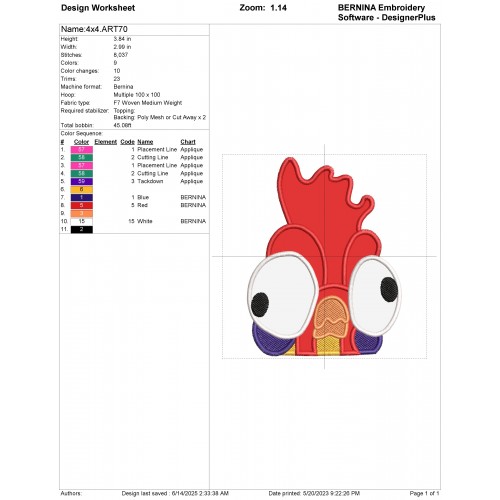 Hei hei Moana Peeker Applique Design Embr