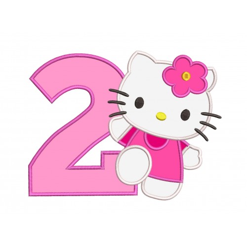 Hello Kitty Birthday Number 2 Applique Design