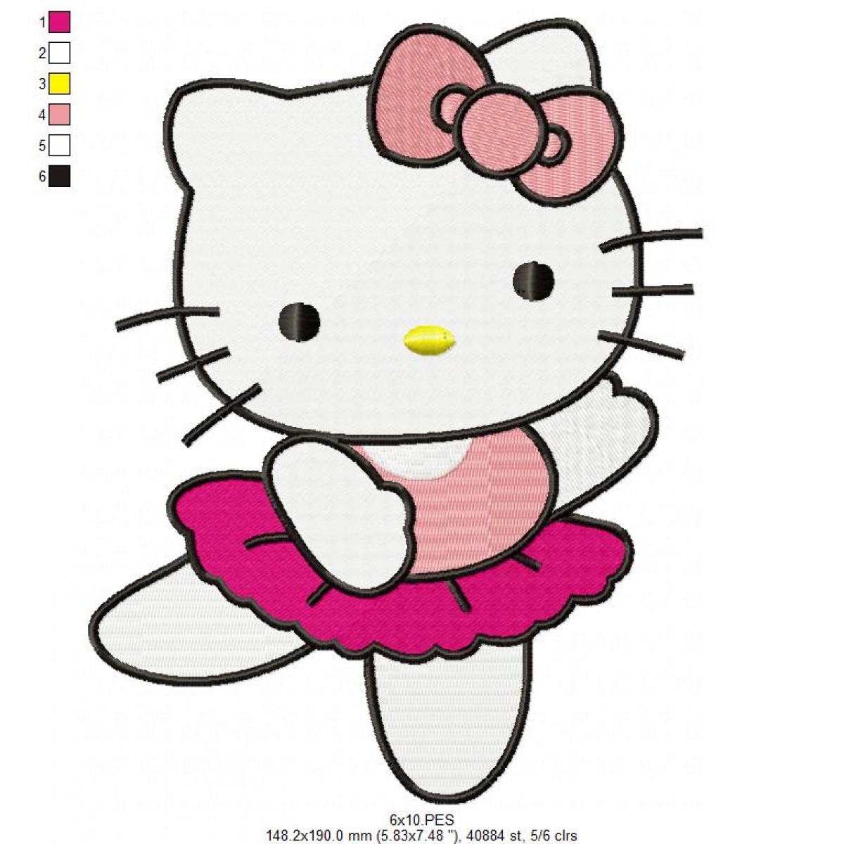 Hello Kitty Dance Embroidery Design