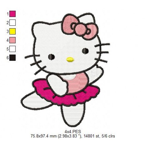 Hello Kitty Dance Embroidery Design