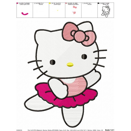 Hello Kitty Dance Embroidery Design