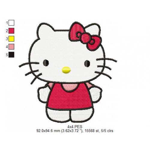 Hello Kitty Embroidery Design