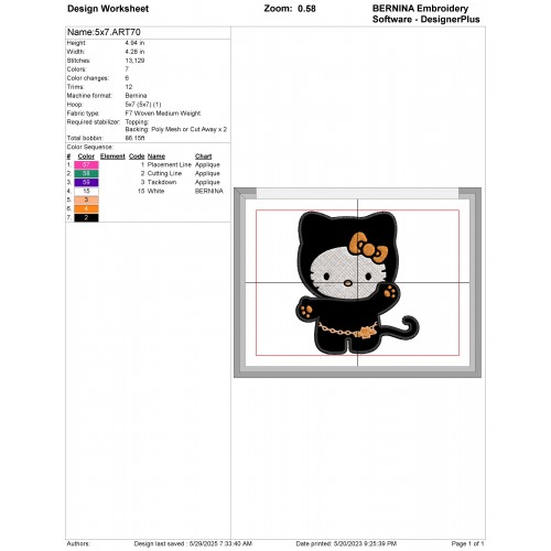 Hello Kitty Halloween Applique Design Embr