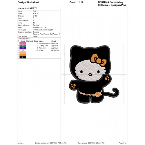 Hello Kitty Halloween Applique Design Embr