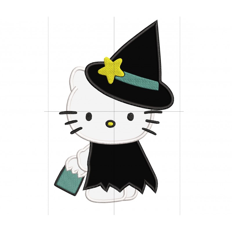 Hello Kitty Halloween Scary Applique Design Embr