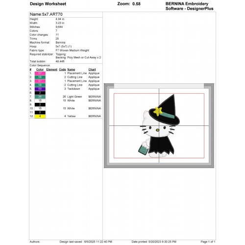 Hello Kitty Halloween Scary Applique Design Embr