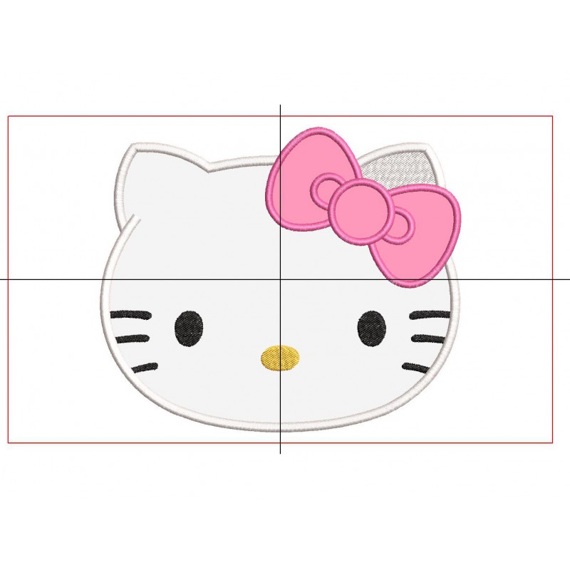Hello Kitty Head Applique Design Embr
