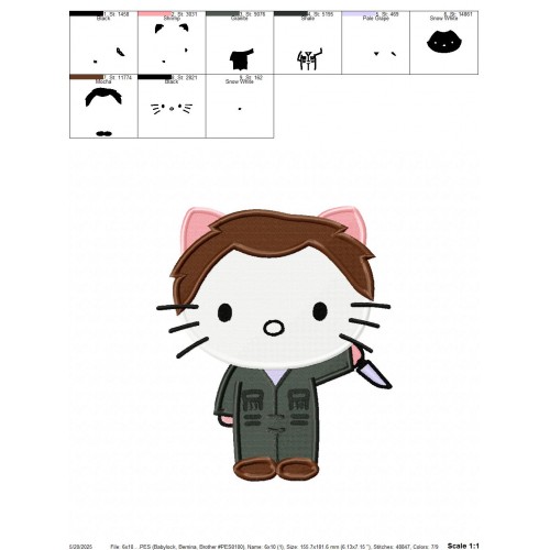 Hello Kitty Jason Embroidery Design Embr