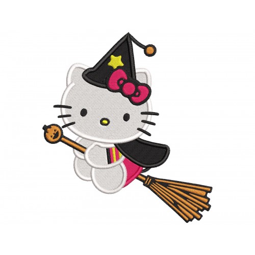 Hello Kitty Little Witch Embroidery Design Embr