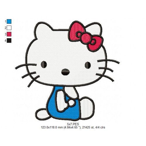 Hello Kitty Machine Embroidery Design