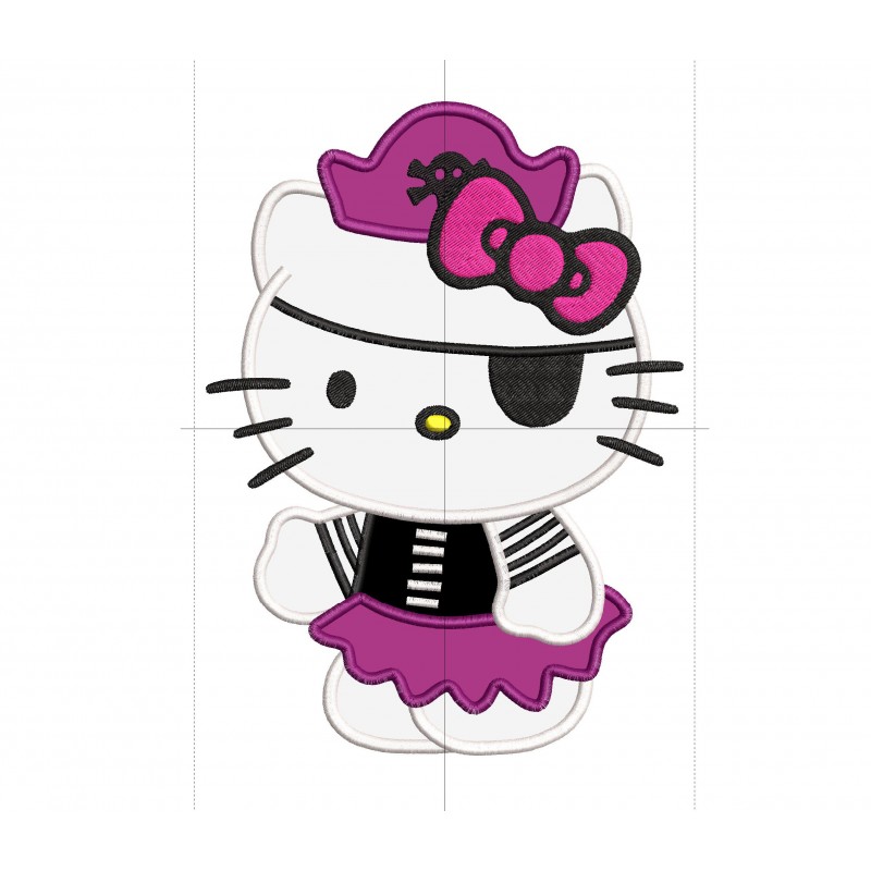 Hello Kitty Pirates Applique Design Embr