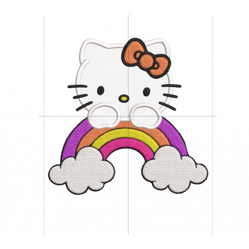 Hello Kitty Rainbow Applique Design Embr