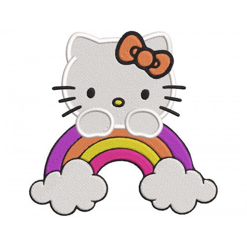 Hello Kitty Rainbow Embroidery Design Embr