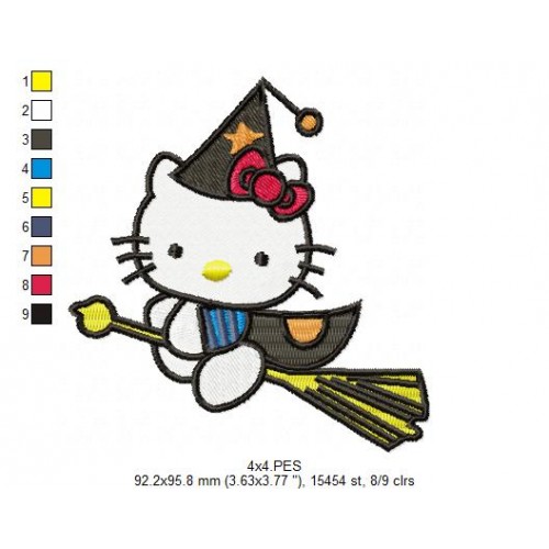 Hello Kitty the Wizrd Embroidery Design