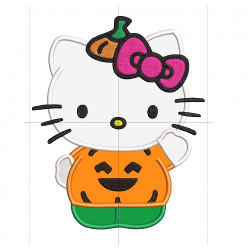 Hello kitty pumpkin halloween Applique Design Embr