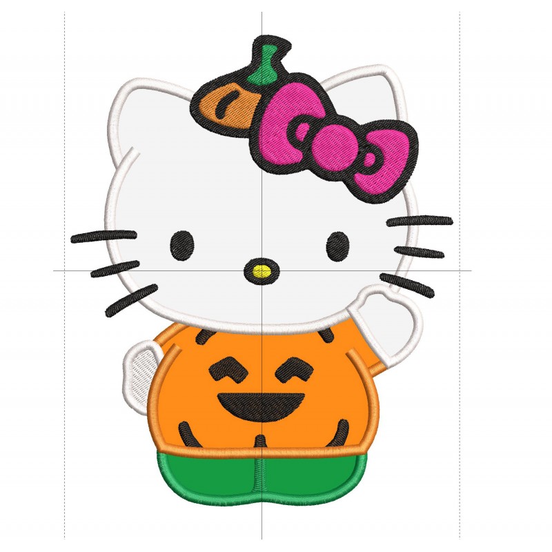 Hello kitty pumpkin halloween Applique Design Embr