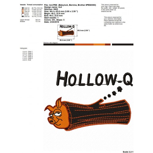 Hollow Logo Embroidery Design