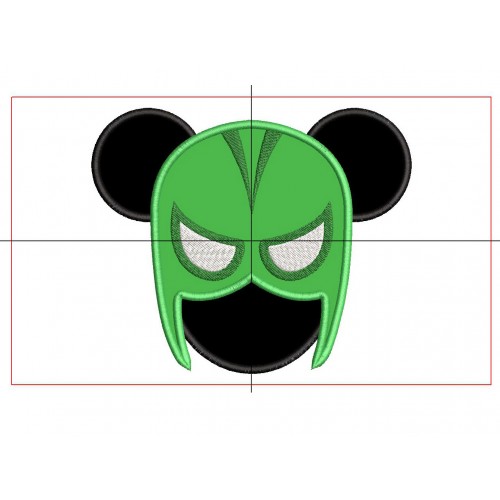 Hulk Mickey Ears Applique Design Embr