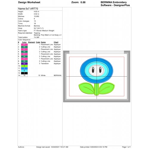 Ice Flower Super Mario Applique Design Embr Ice Flower Super Mario Applique Design Embr