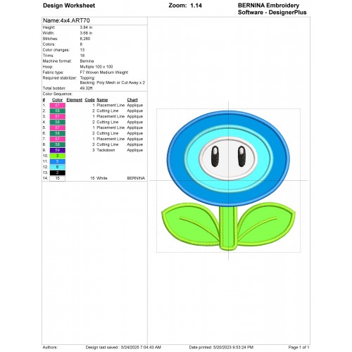Ice Flower Super Mario Applique Design Embr Ice Flower Super Mario Applique Design Embr