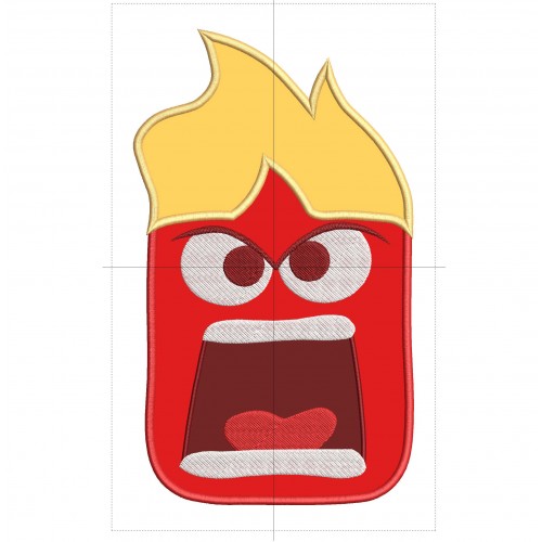 Inside Out Anger Applique Design Embr