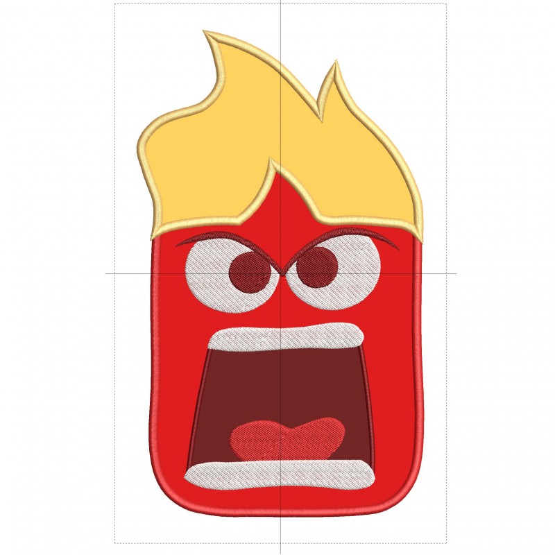 Inside Out Anger Applique Design Embr