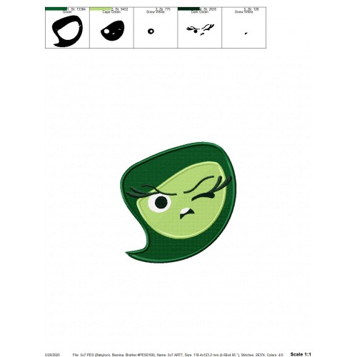 Inside Out Disgust Head Embroidery Design Embr