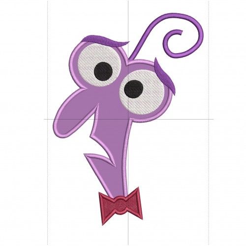 Inside Out Fear Head Applique Design Embr