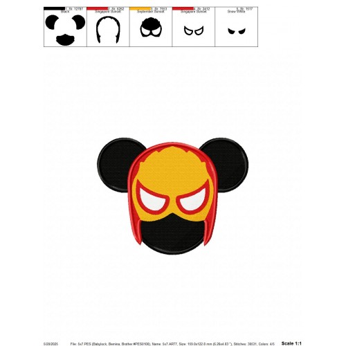 Iron Man Mickey Embroidery Design Embr