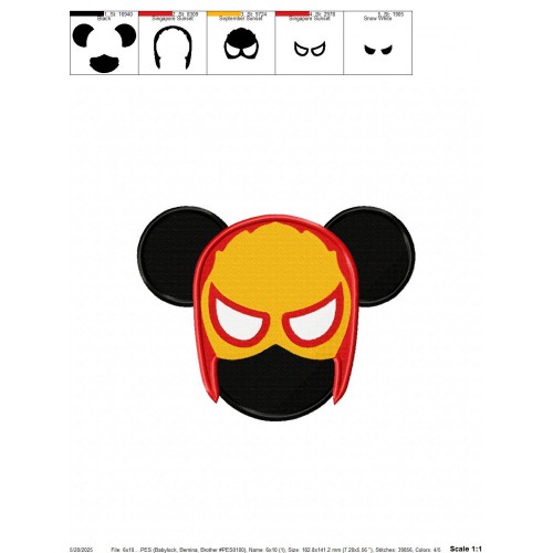 Iron Man Mickey Embroidery Design Embr